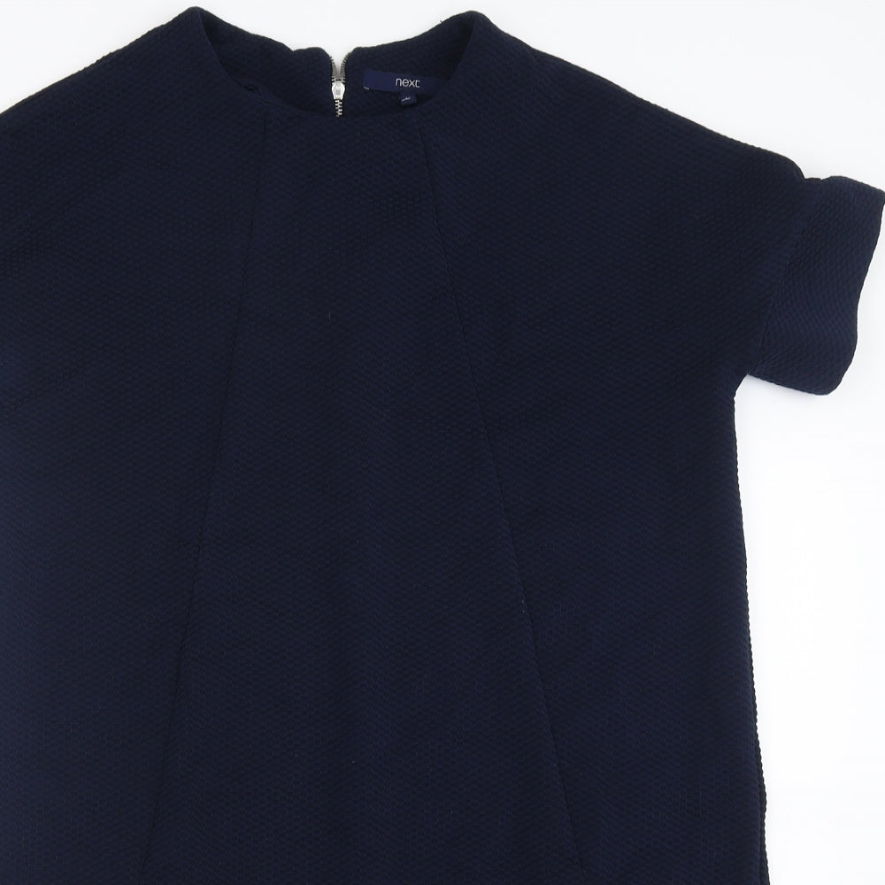 NEXT Womens Blue  Polyester A-Line  Size 12  Crew Neck Zip