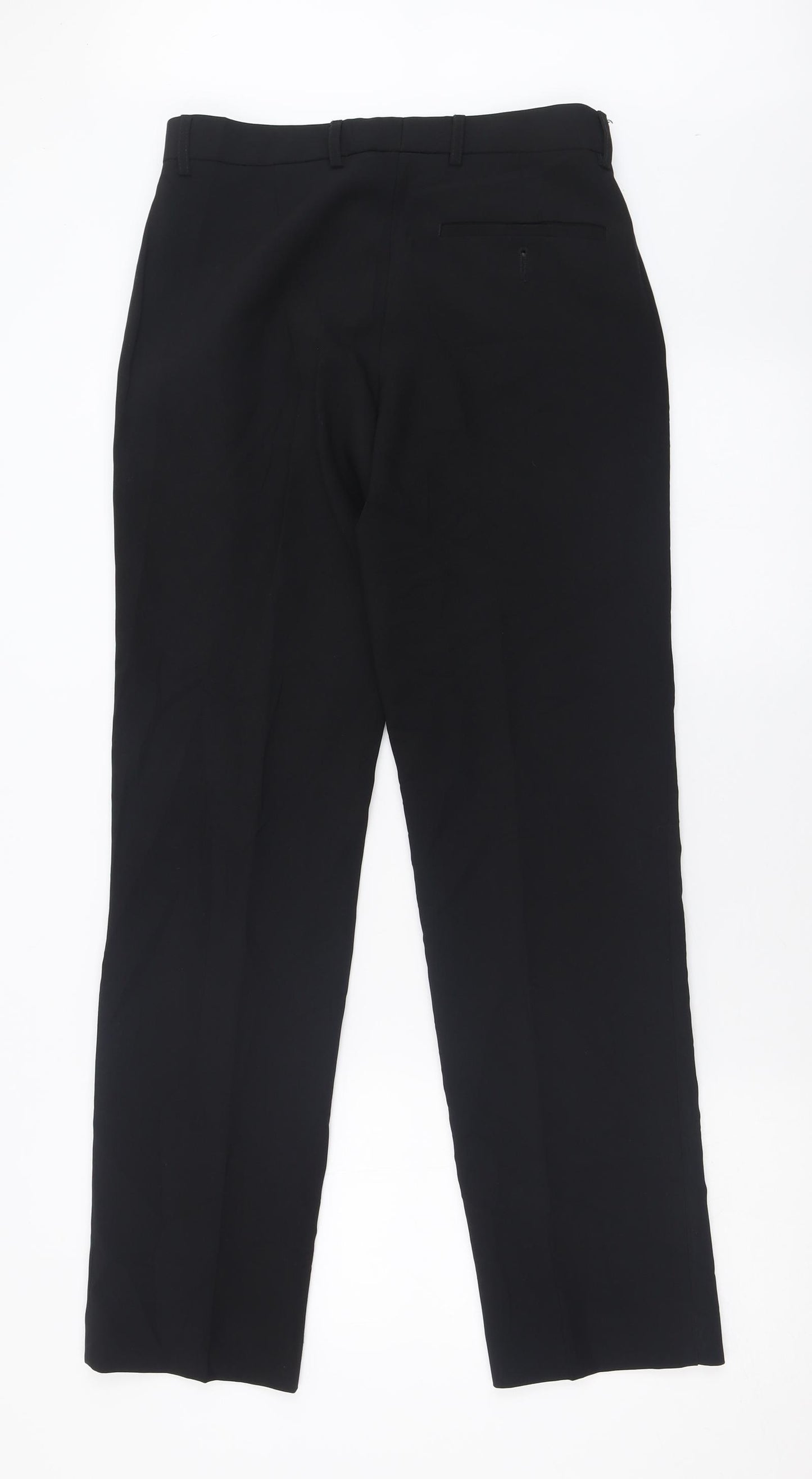 George Mens Black  Polyester Trousers  Size 28 L31 in Regular Button