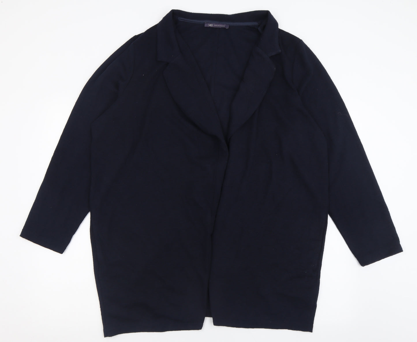 Marks and Spencer Womens Blue V-Neck  Polyester Cardigan Jumper Size 22