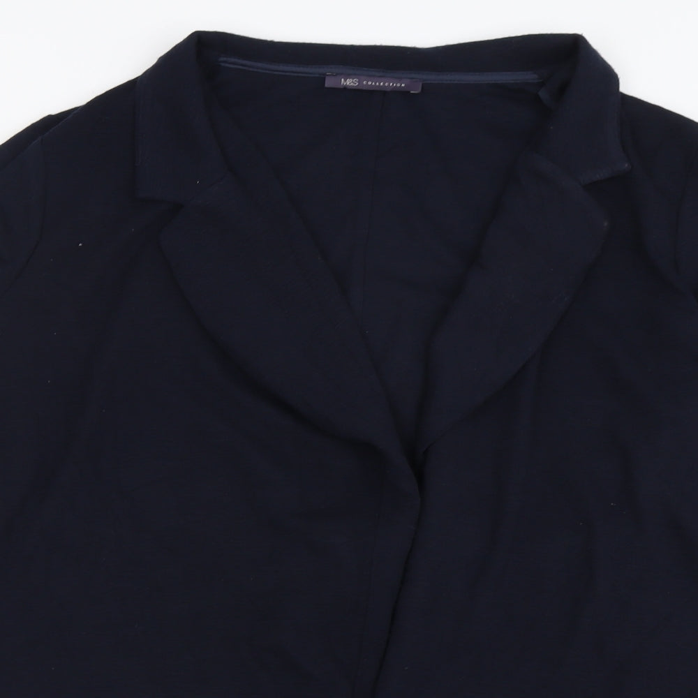 Marks and Spencer Womens Blue V-Neck  Polyester Cardigan Jumper Size 22