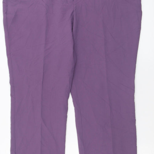 Charmance Womens Purple  Polyester Trousers  Size 20 L30 in Regular Hook & Eye