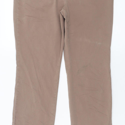 Marc Cain Womens Brown  Cotton Trousers  Size 30 in L26 in Regular Button