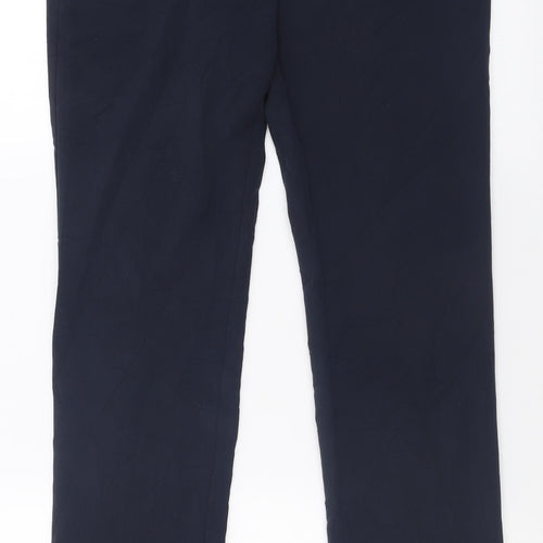Marks and Spencer Womens Blue  Polyester Trousers  Size 8 L30 in Regular Hook & Eye