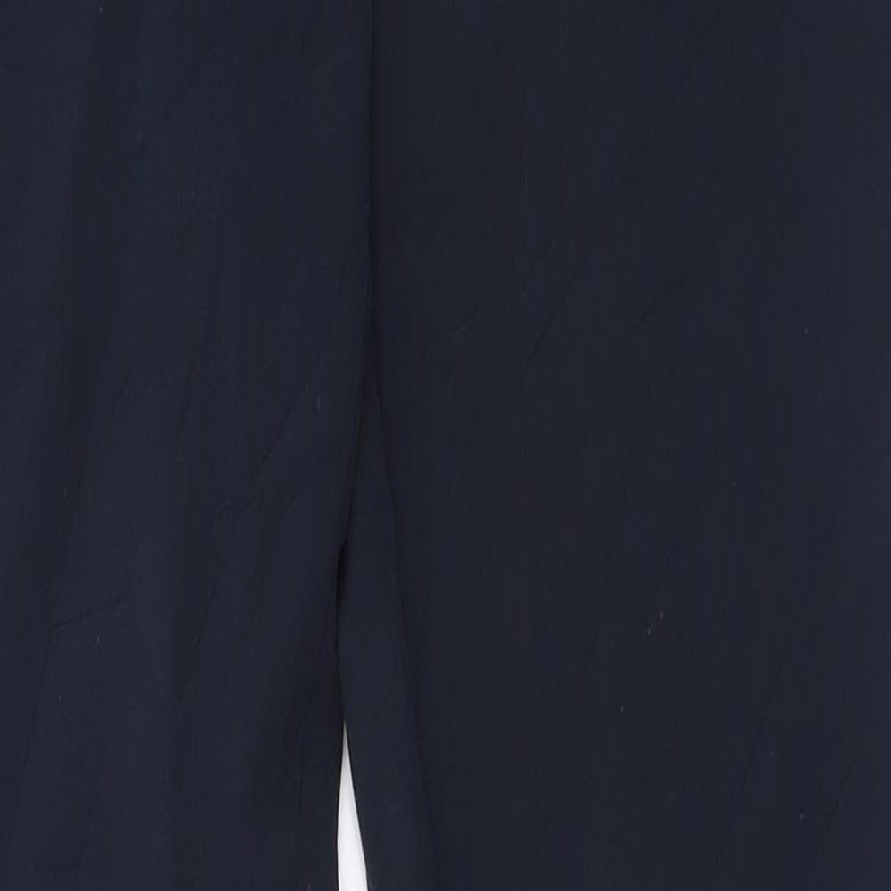 Marks and Spencer Womens Blue  Polyester Trousers  Size 8 L30 in Regular Hook & Eye