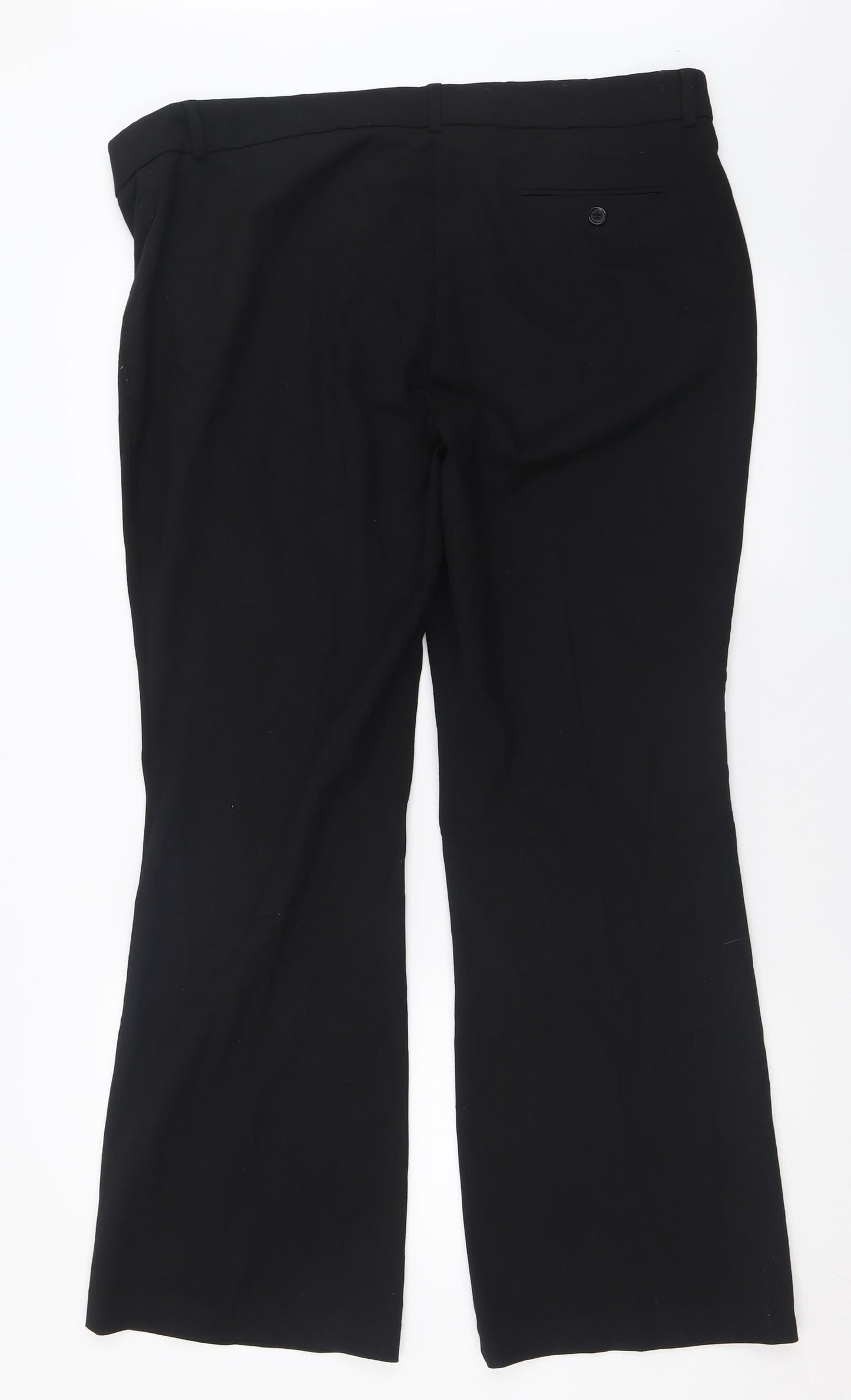 Marks and Spencer Womens Black  Polyester Trousers  Size 18 L31 in Regular Hook & Eye