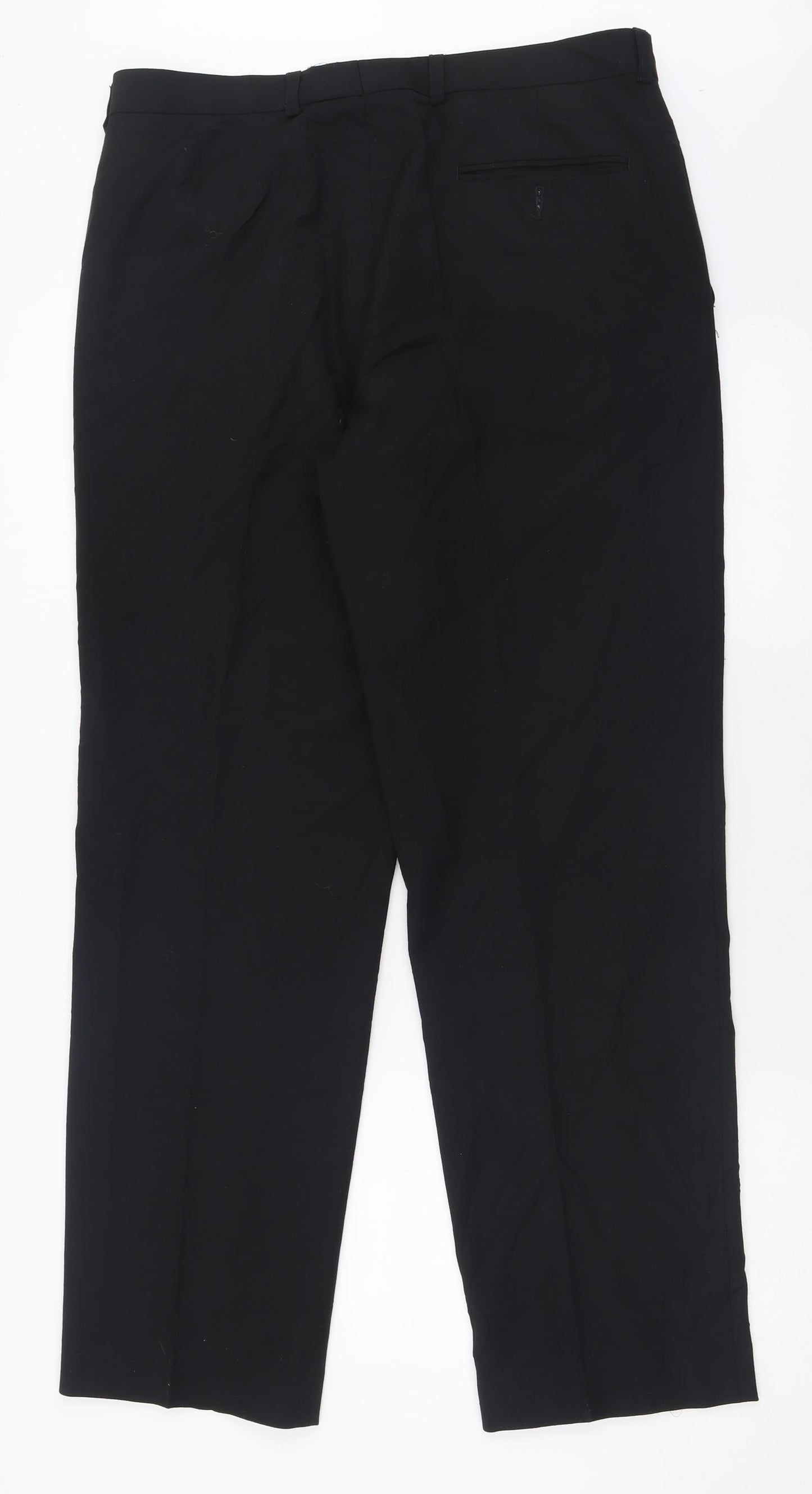 Impressions Perfect Mens Black  Polyester Trousers  Size 34 L31 in Regular Hook & Eye