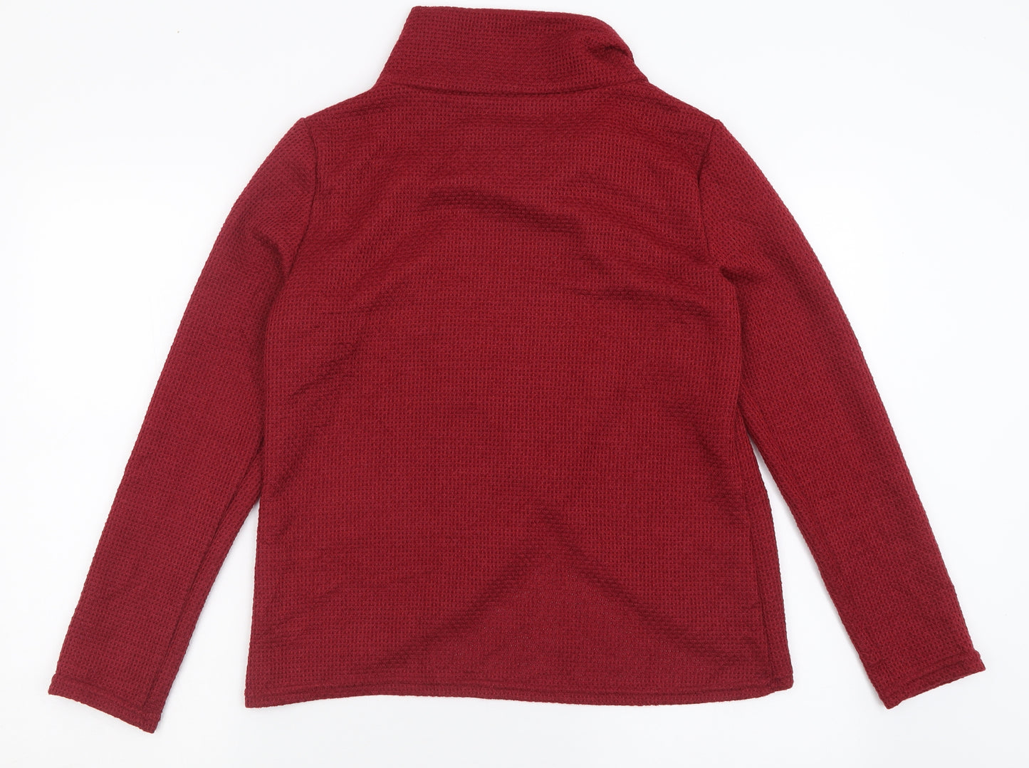 Preworn Womens Red High Neck  Cotton Pullover Jumper Size L