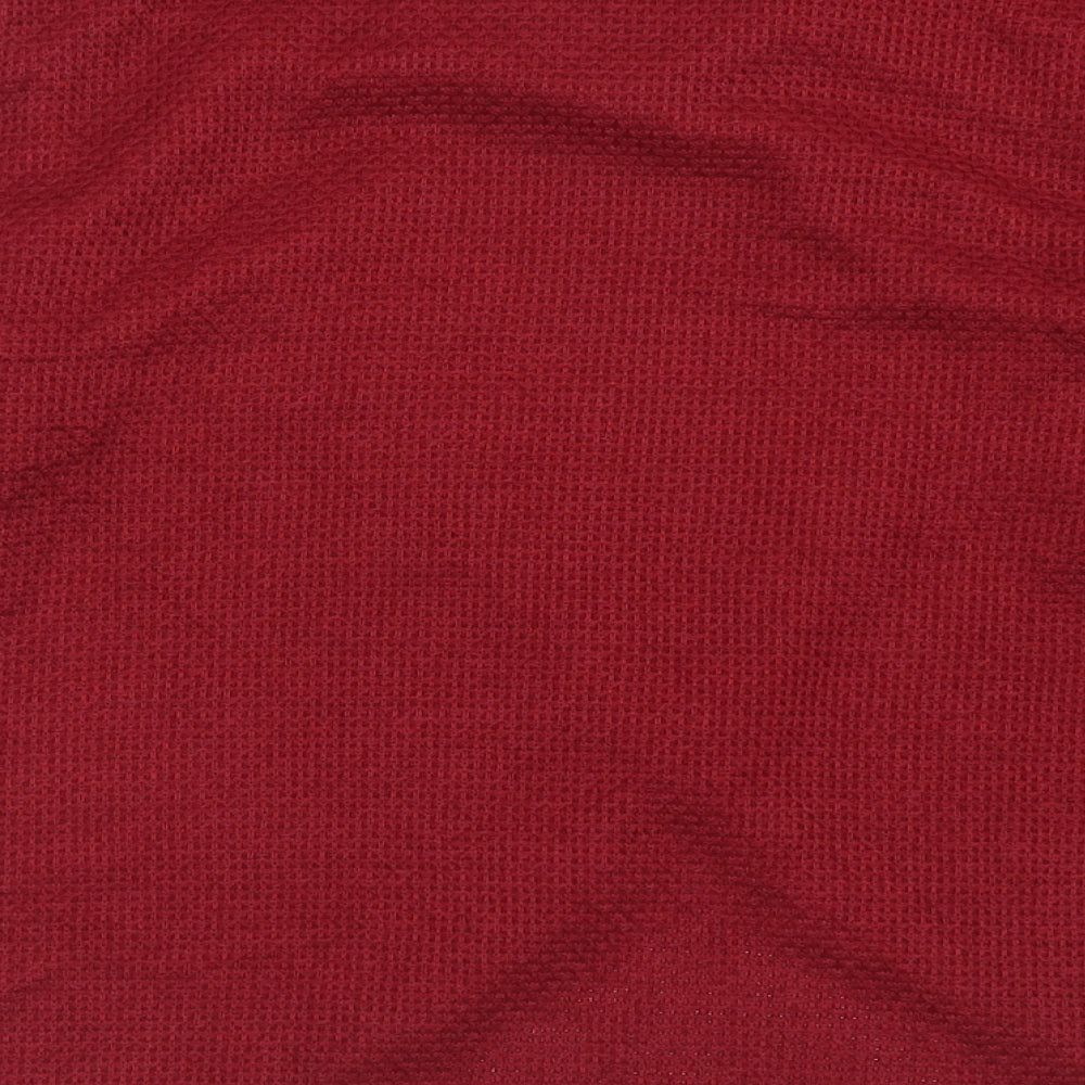 Preworn Womens Red High Neck  Cotton Pullover Jumper Size L