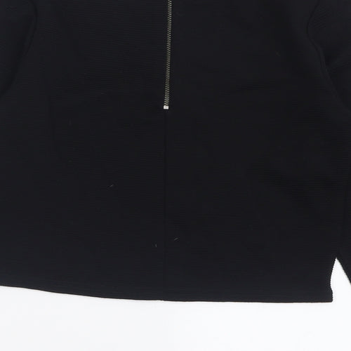 Preworn Womens Black  Acrylic Cropped T-Shirt Size L Crew Neck