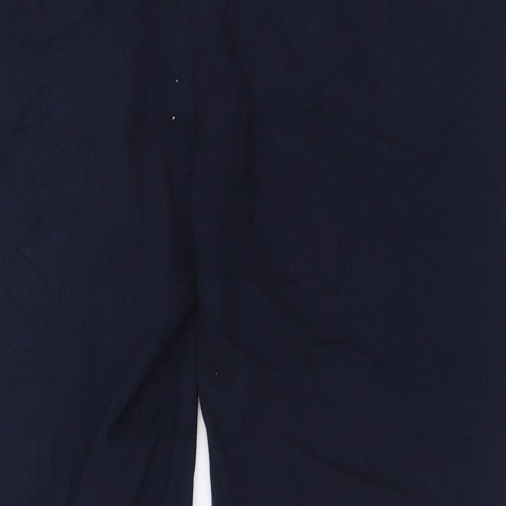 cc Womens Blue  Viscose Cropped Trousers Size 14 L25 in Regular Hook & Eye