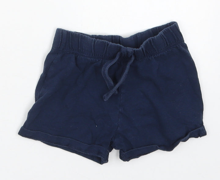 Fred & Flo Baby Blue Cotton Sweatpants Trousers Size 12-18 Months Drawstring - Sweat Shorts