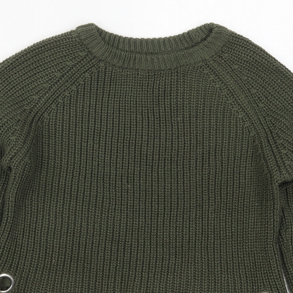 Primark Girls Green Crew Neck  Acrylic Pullover Jumper Size 12-13 Years  Pullover