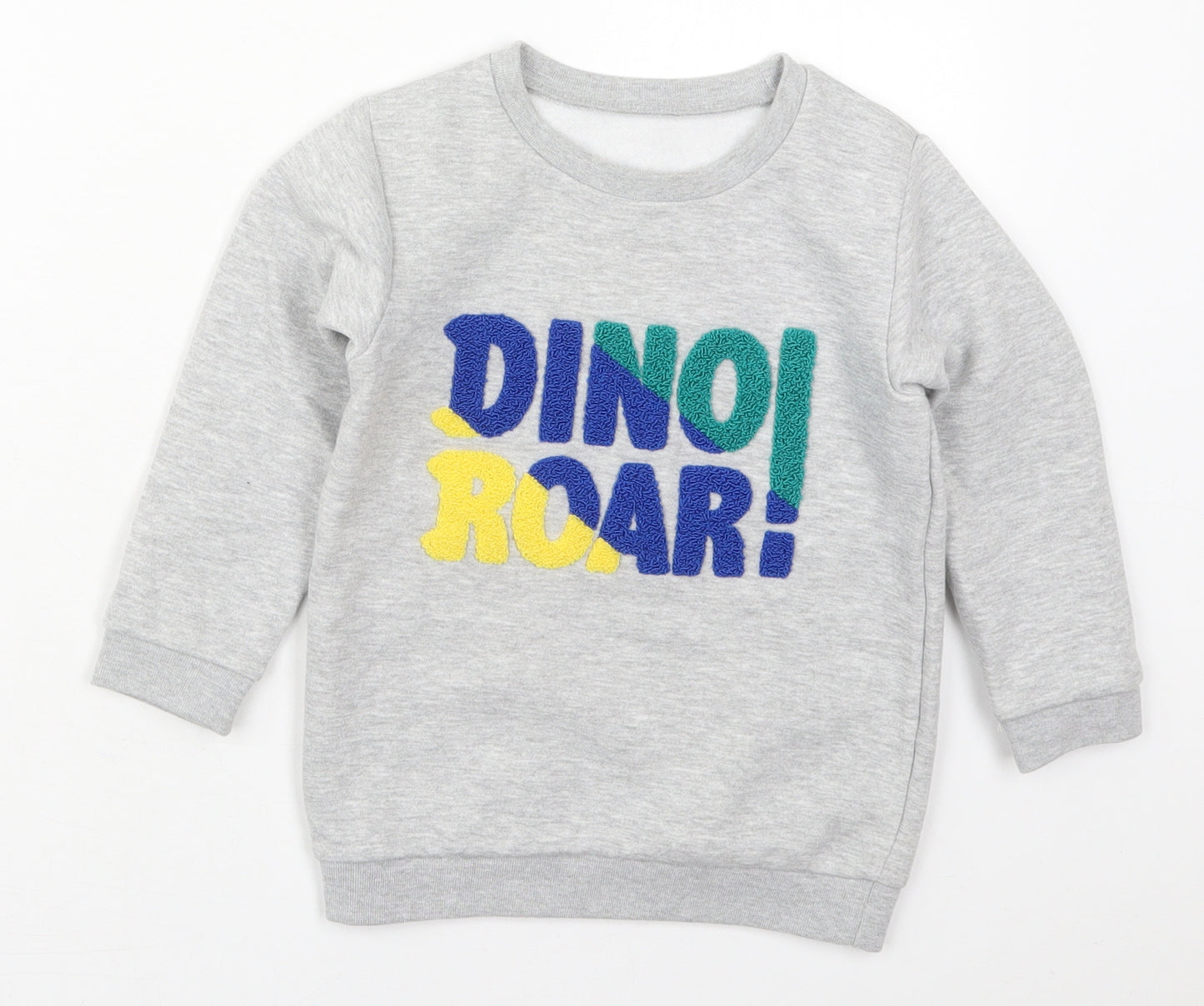 Matalan Boys Grey  Cotton Pullover Sweatshirt Size 3-4 Years  Pullover - Dino Roar