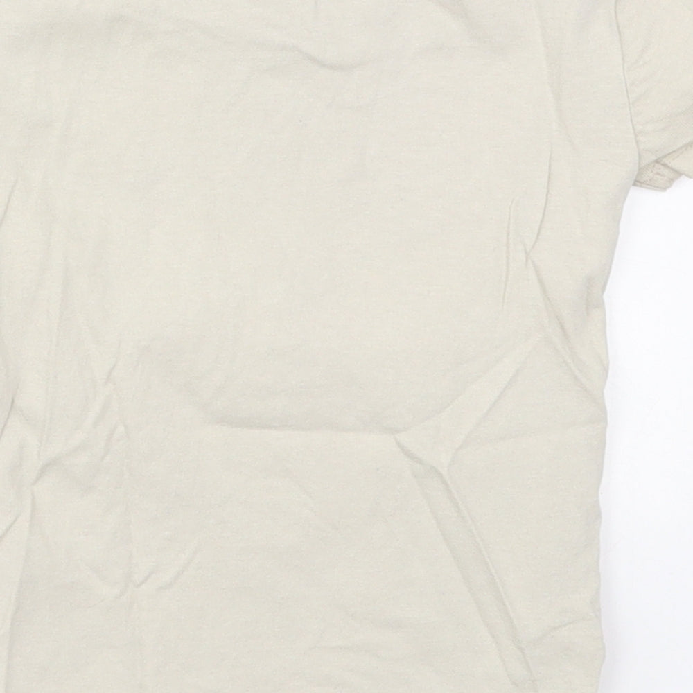 Dunnes Boys Beige  Cotton Basic T-Shirt Size 3-4 Years Crew Neck Pullover - Tiger I'm The Boss