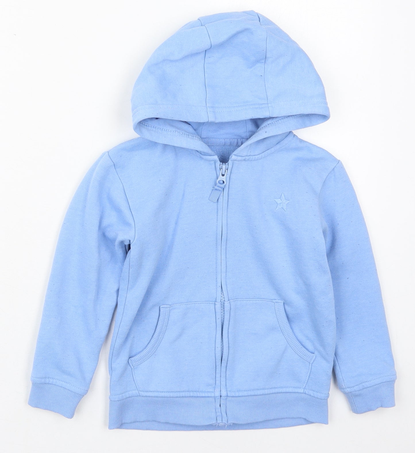Dunnes Boys Blue  Cotton Full Zip Hoodie Size 3-4 Years  Zip