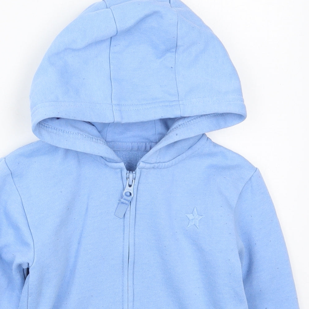 Dunnes Boys Blue  Cotton Full Zip Hoodie Size 3-4 Years  Zip