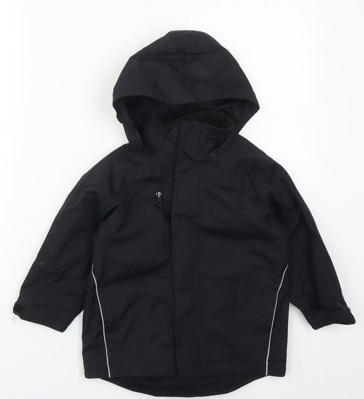 Reliant Attitude Boys Black Basic Coat Coat Size 3-4 Years Zip