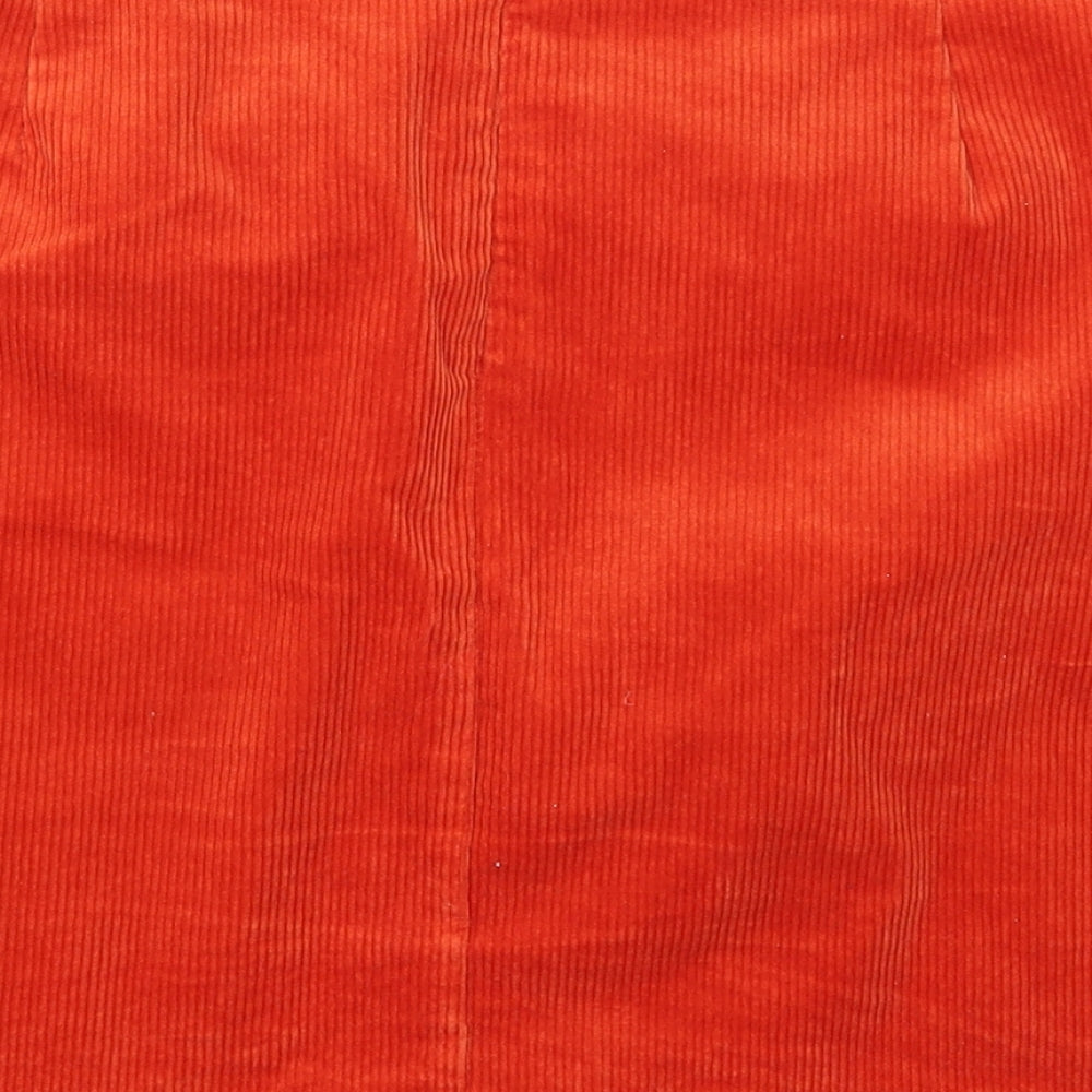 White Stuff Womens Orange  Cotton Mini Skirt Size 18   Zip