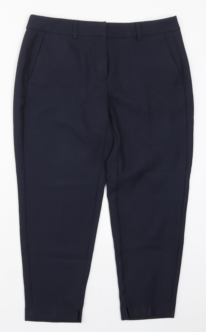 Dorothy Perkins Womens Blue Polyester Trousers Size 10 L23 in Regular Hook & Eye