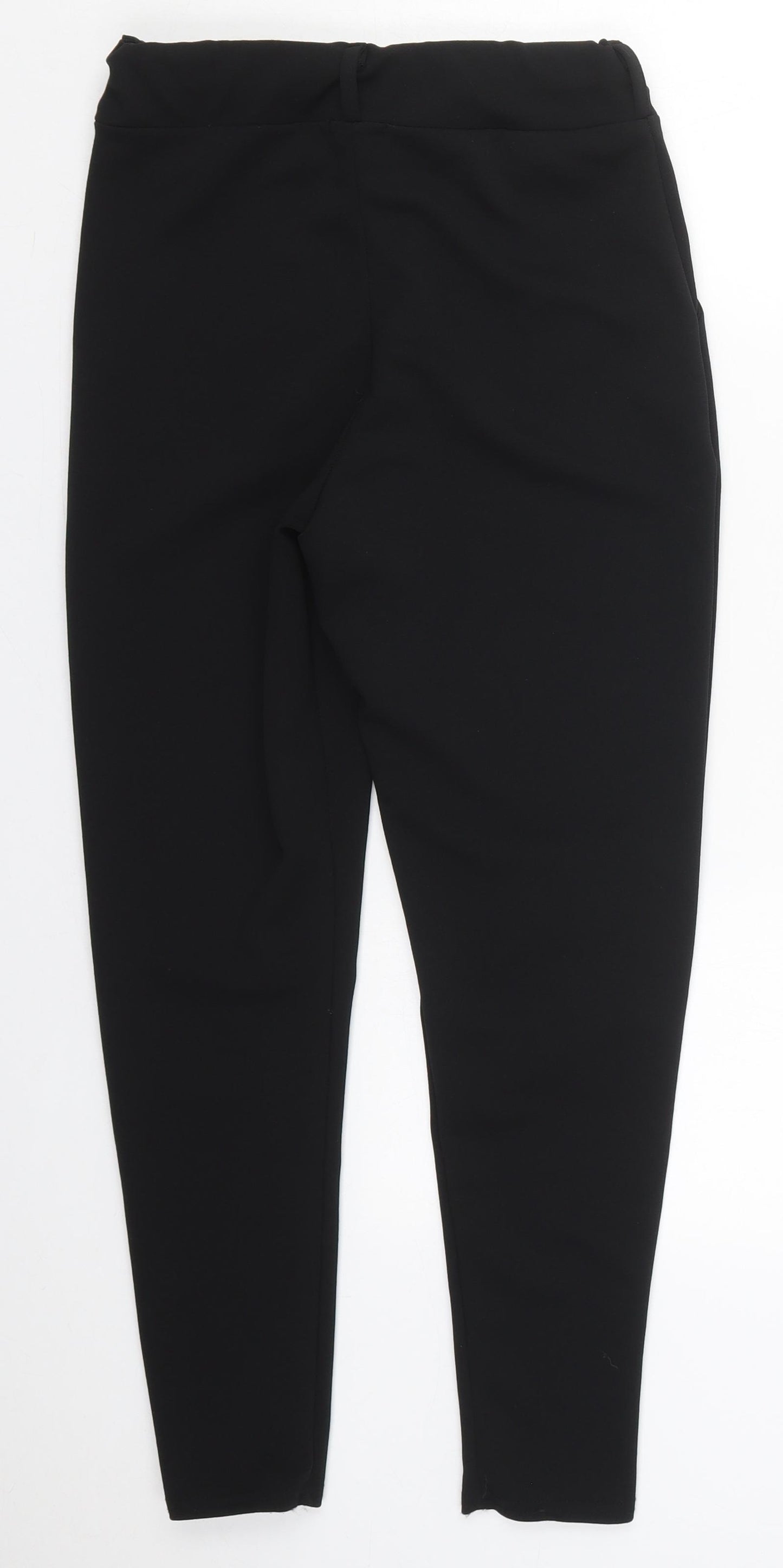 Boohoo Womens Black  Polyester Carrot Trousers Size 10 L25 in Regular