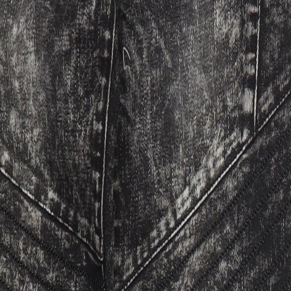 Rainbow Womens Black  Cotton Skinny Jeans Size 10 L31 in Regular Button - Acid Wash