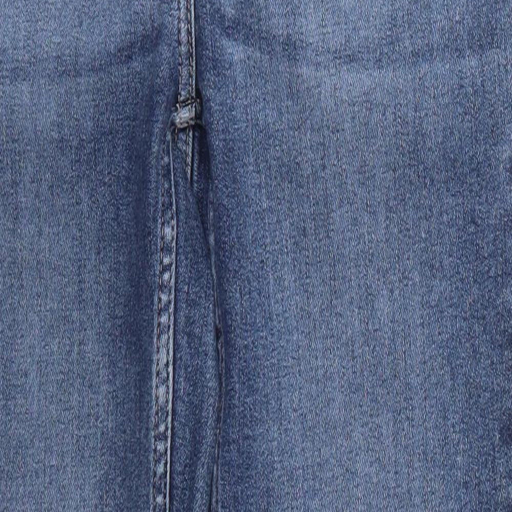 NEXT Womens Blue  Cotton Bootcut Jeans Size 12 L27.5 in Regular Button