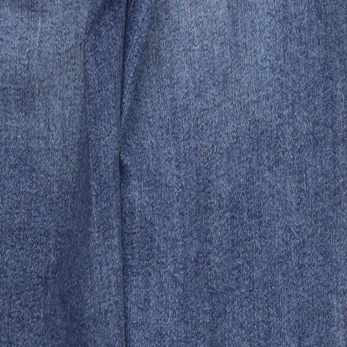 NEXT Womens Blue  Cotton Bootcut Jeans Size 12 L27.5 in Regular Button