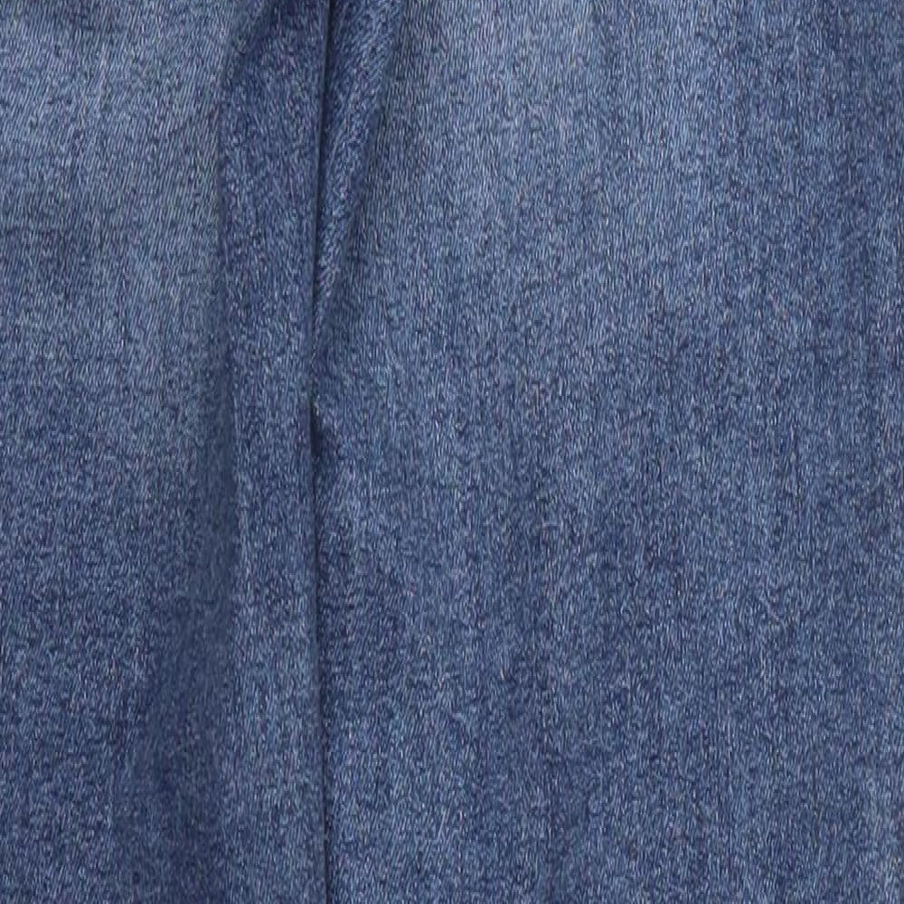 NEXT Womens Blue  Cotton Bootcut Jeans Size 12 L27.5 in Regular Button