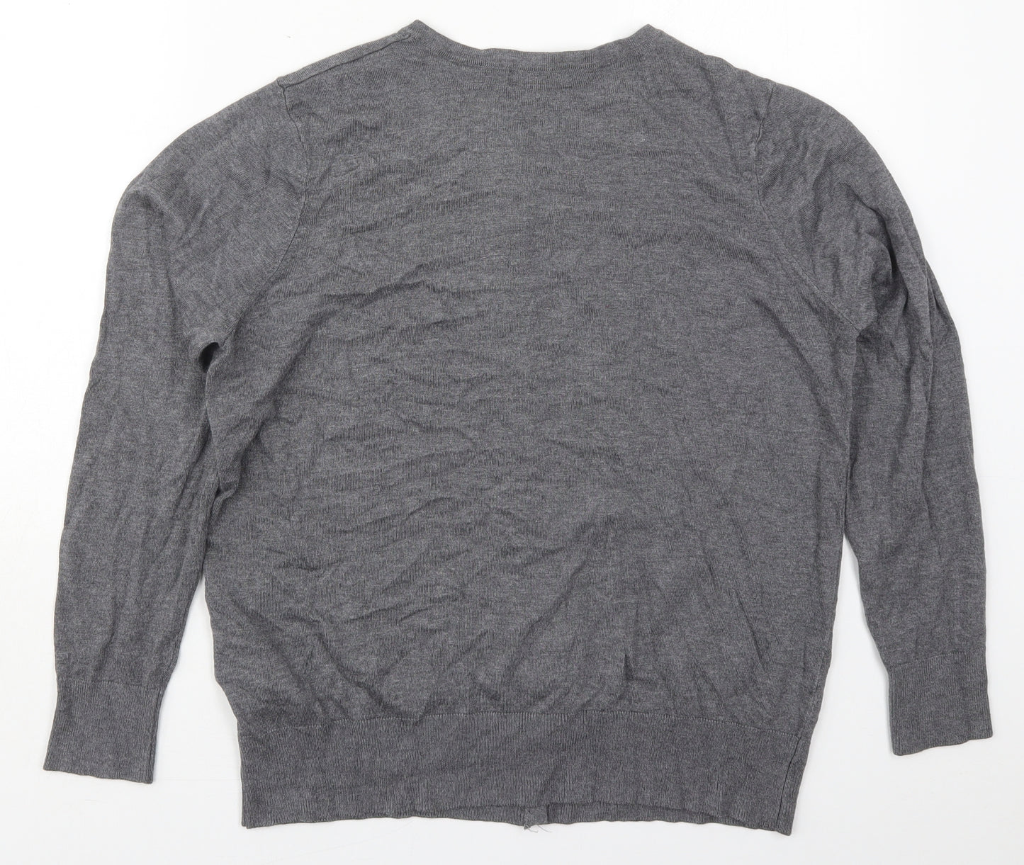 F&F Womens Grey Crew Neck  Viscose Cardigan Jumper Size 20