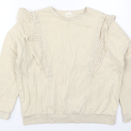 Falmer Heritage Womens Beige  Cotton Pullover Sweatshirt Size S  Pullover
