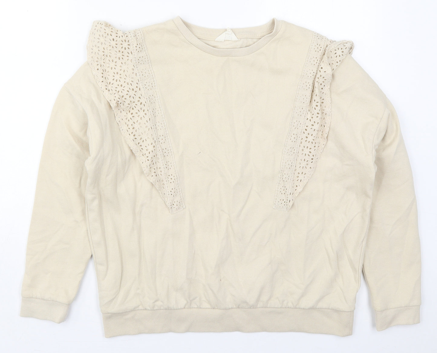 Falmer Heritage Womens Beige  Cotton Pullover Sweatshirt Size S  Pullover