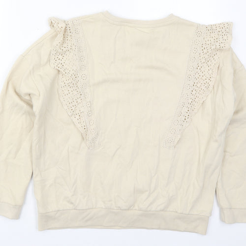 Falmer Heritage Womens Beige  Cotton Pullover Sweatshirt Size S  Pullover