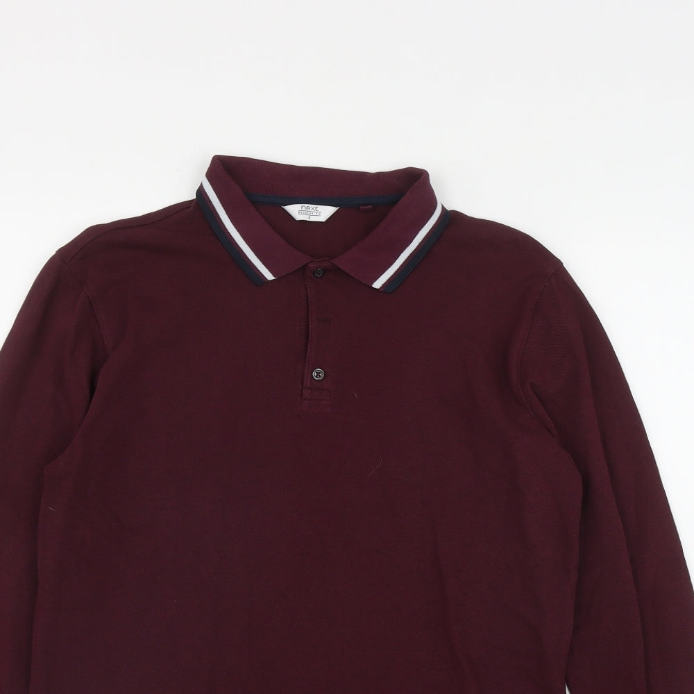 NEXT Mens Red  Cotton  Polo Size S Collared Button