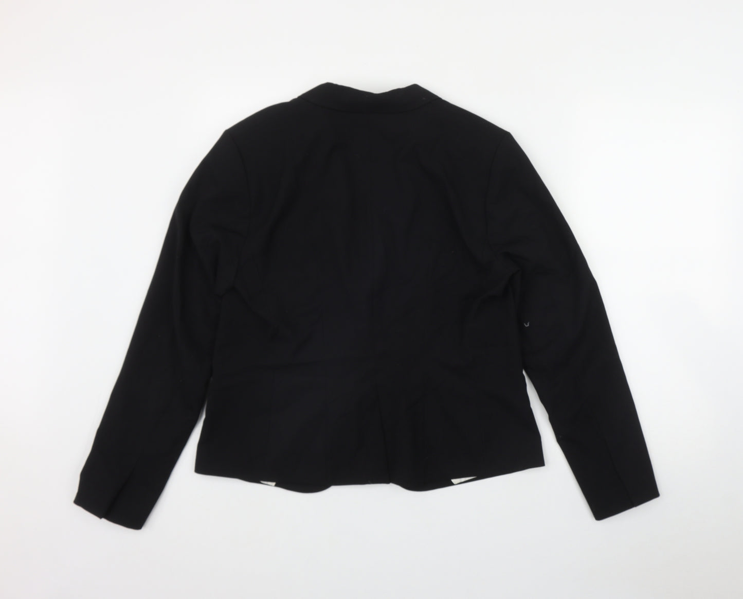 H&M Womens Black   Kimono Blazer Size 16  Button