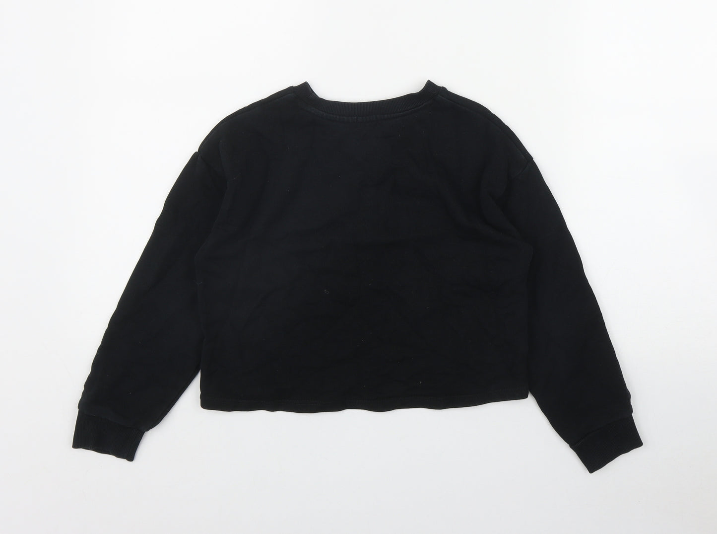 River Island Girls Black  Cotton Pullover Sweatshirt Size 7-8 Years   - 'Sassy'