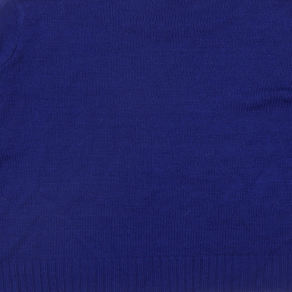 H&M Womens Blue Round Neck  Acrylic Pullover Jumper Size M