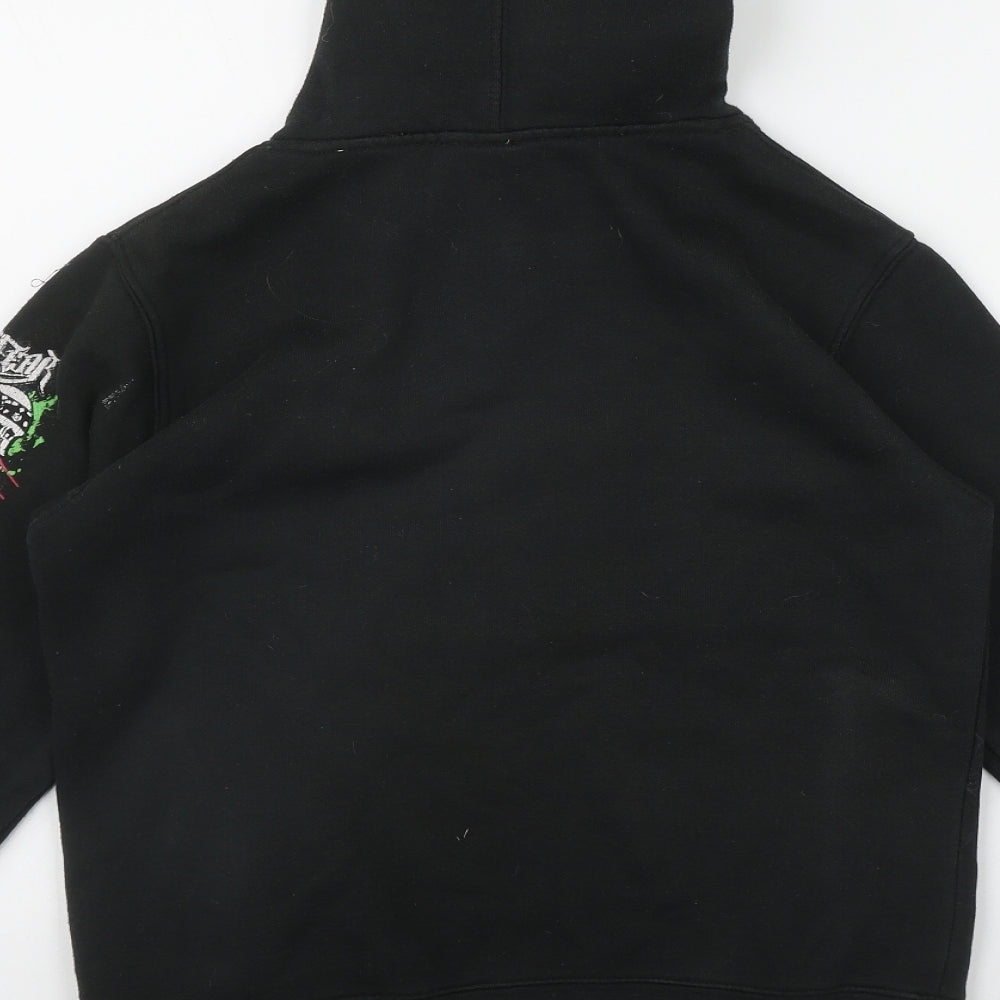 No Fear Boys Black  Polyester Pullover Hoodie Size 11 Years