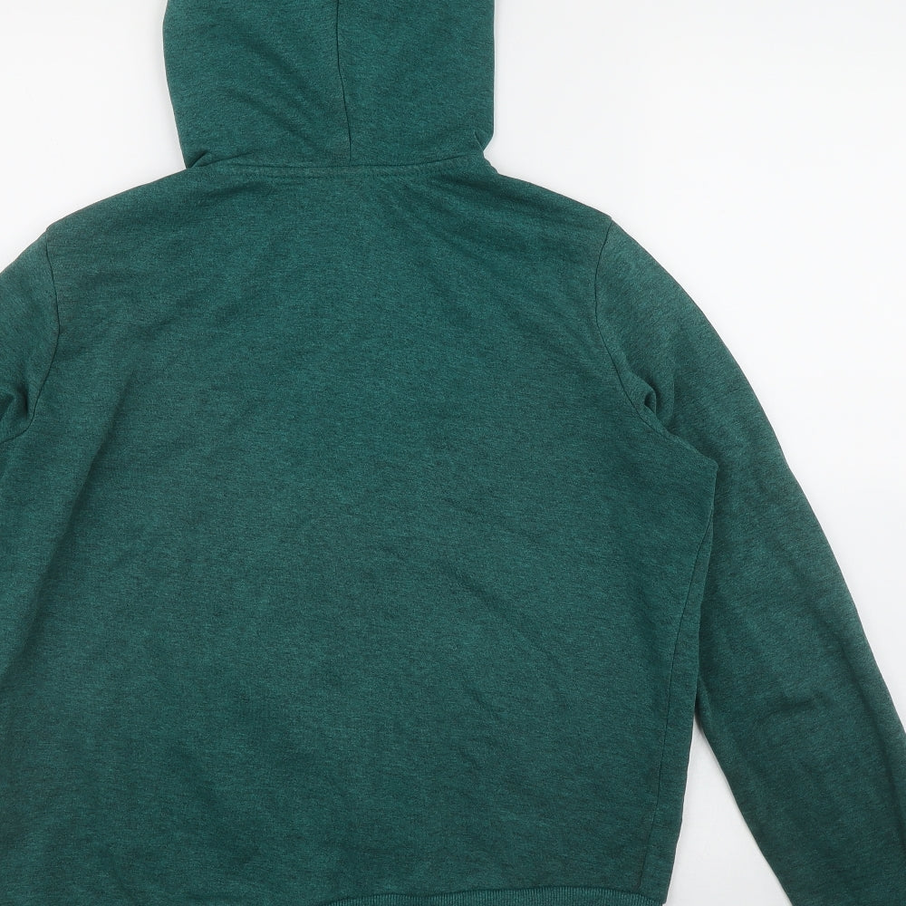 H&M Womens Green  Cotton Full Zip Hoodie Size M  Zip