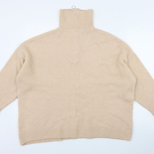 George Womens Pink High Neck  Acrylic Pullover Jumper Size XL