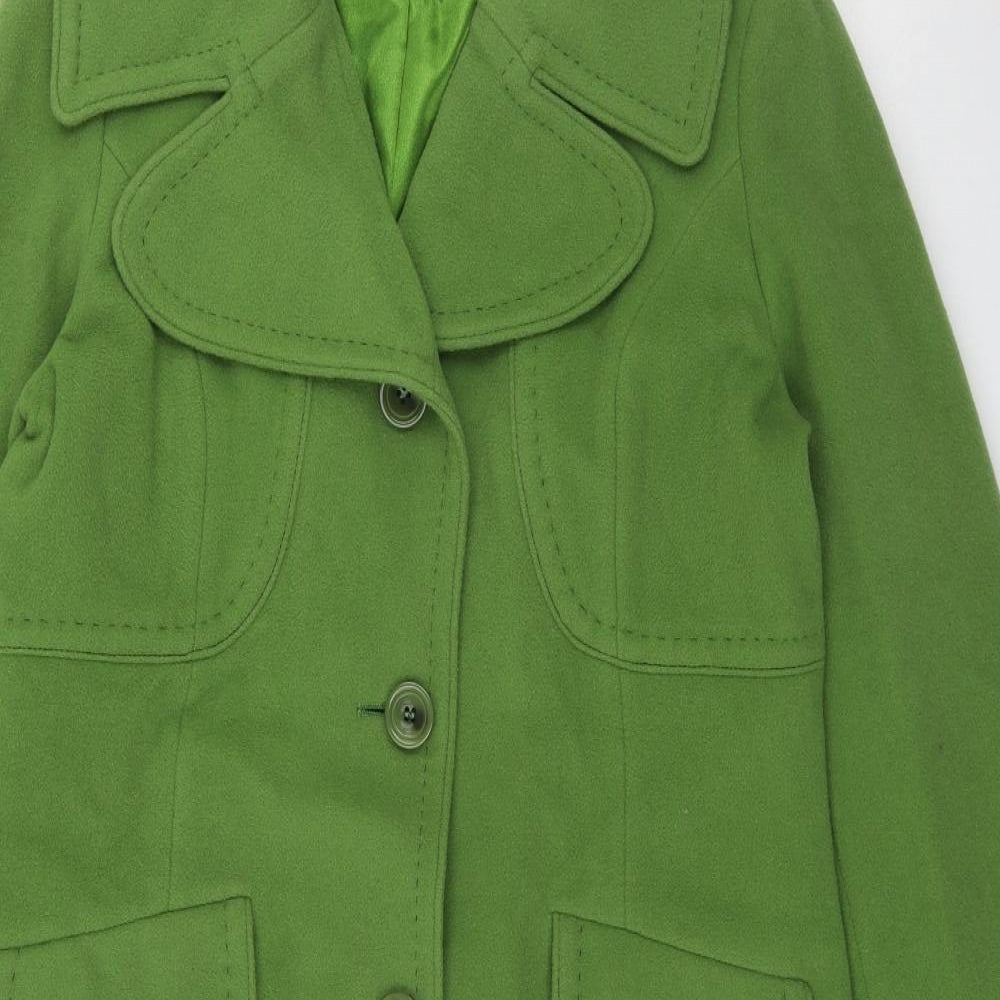 Planet Womens Green   Overcoat Jacket Size 10  Button