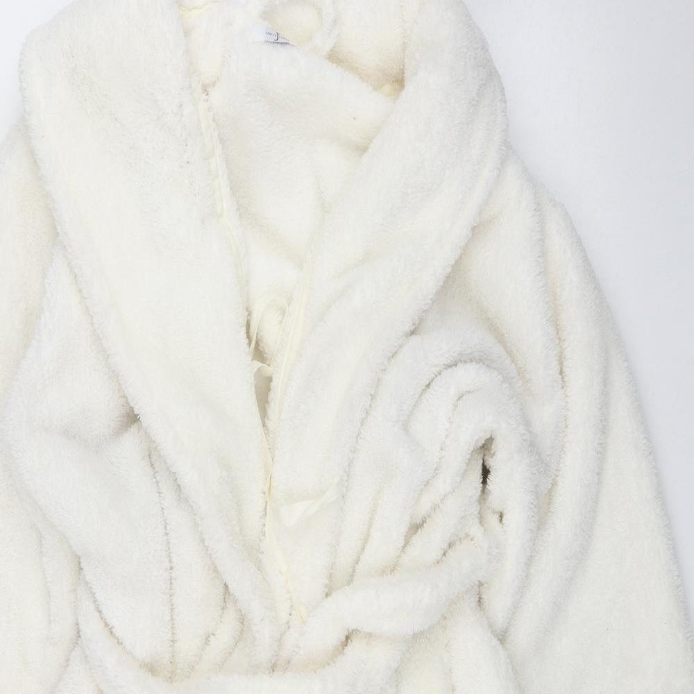 Jasper Conran Womens White  Polyester Top Robe Size 18  Tie