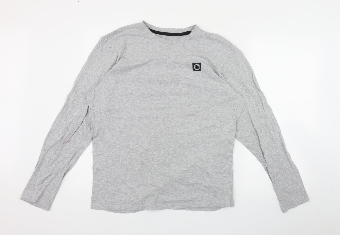 Twisted Mens Grey  Cotton  T-Shirt Size L Round Neck