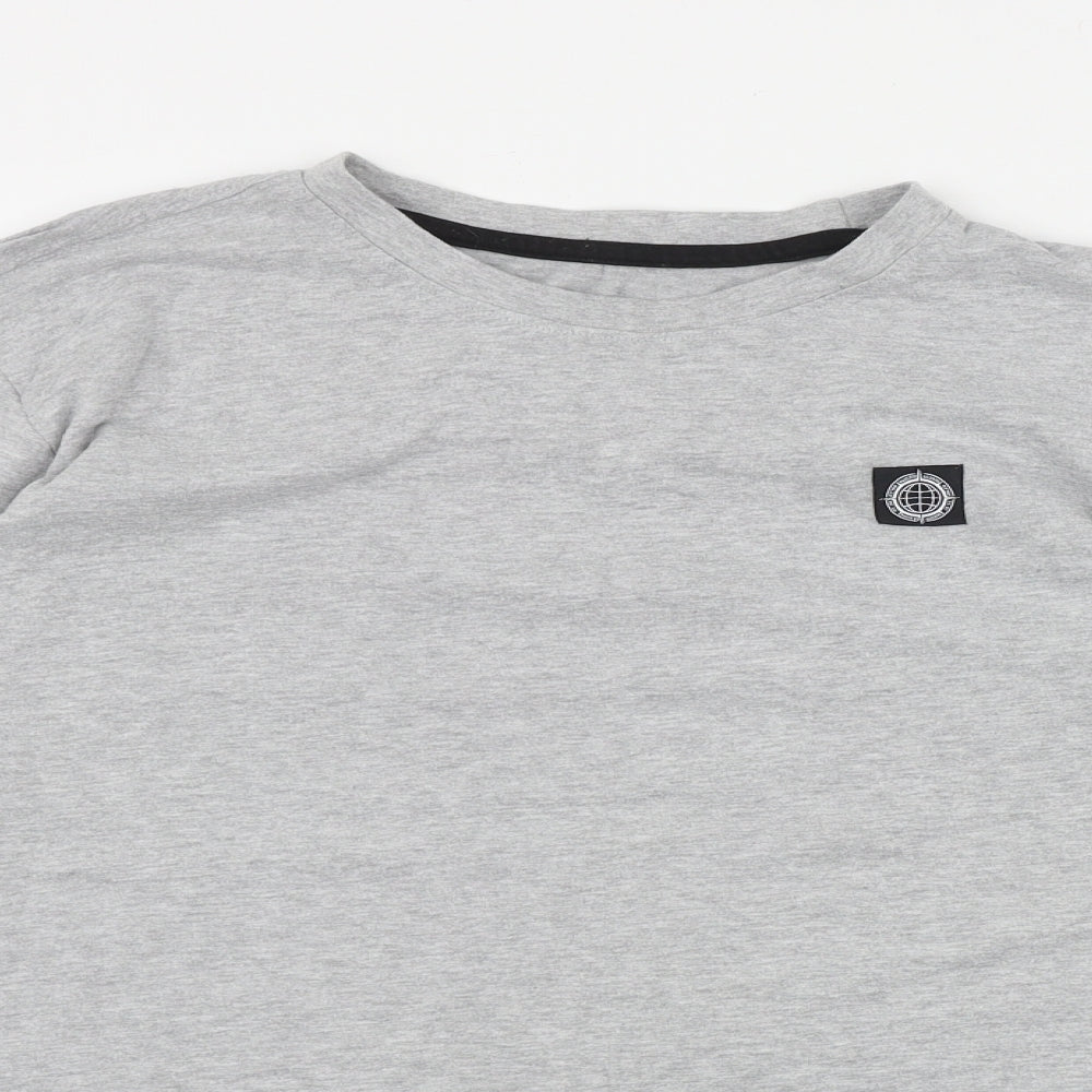 Twisted Mens Grey  Cotton  T-Shirt Size L Round Neck
