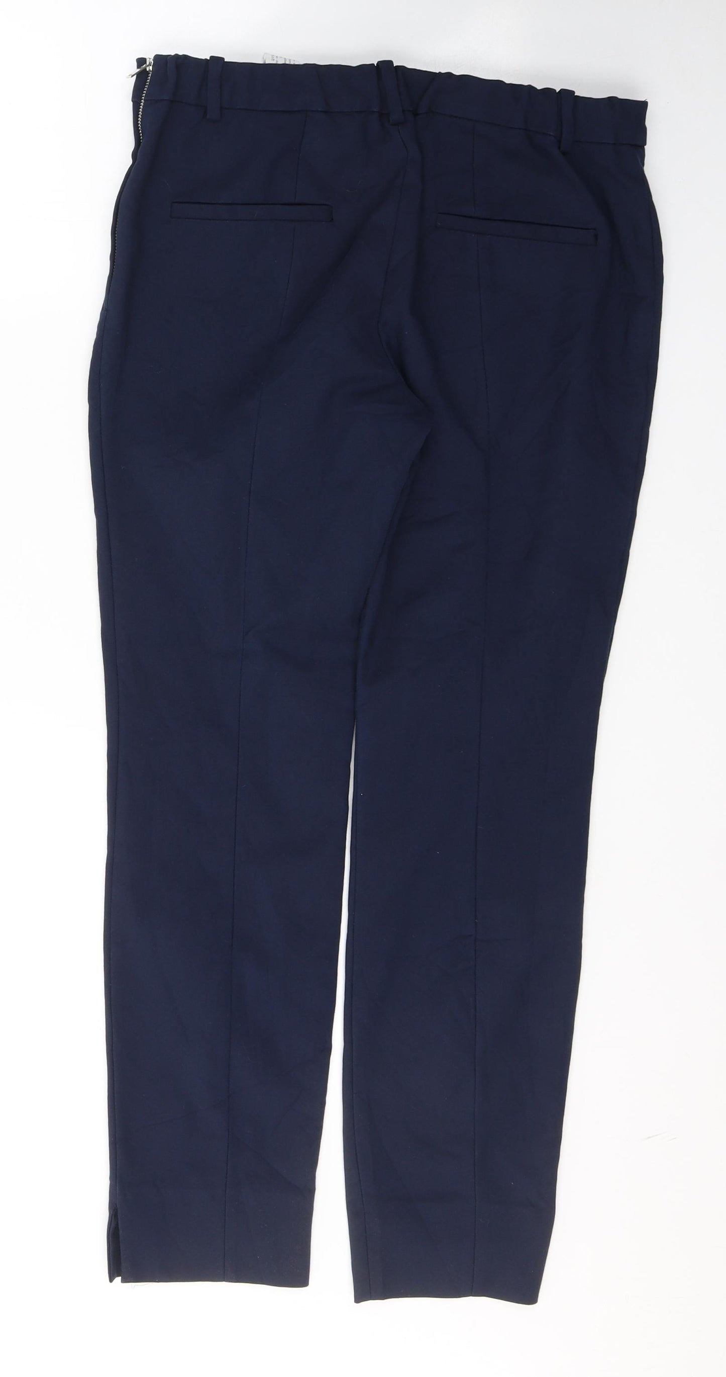 Zara Womens Blue  Cotton Trousers  Size M L27 in Regular