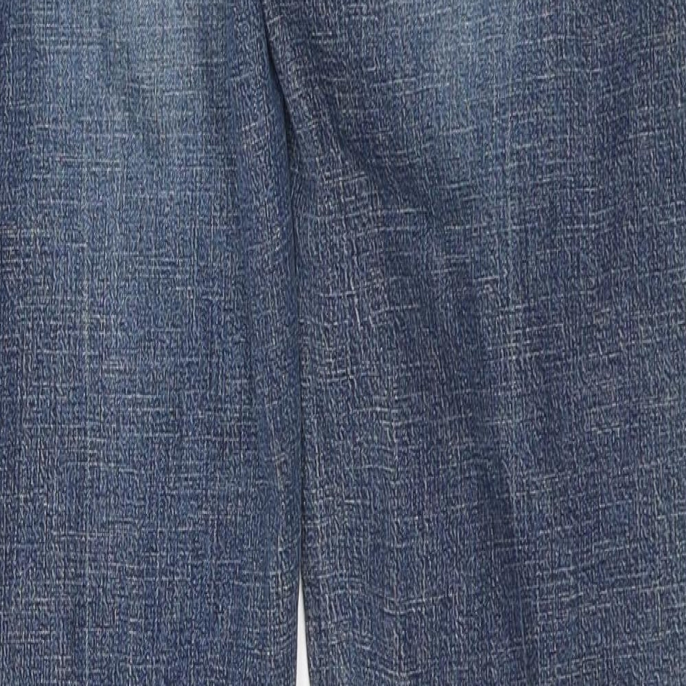 River Island Womens Blue  Cotton Flared Jeans Size 12 L34 in Regular Button