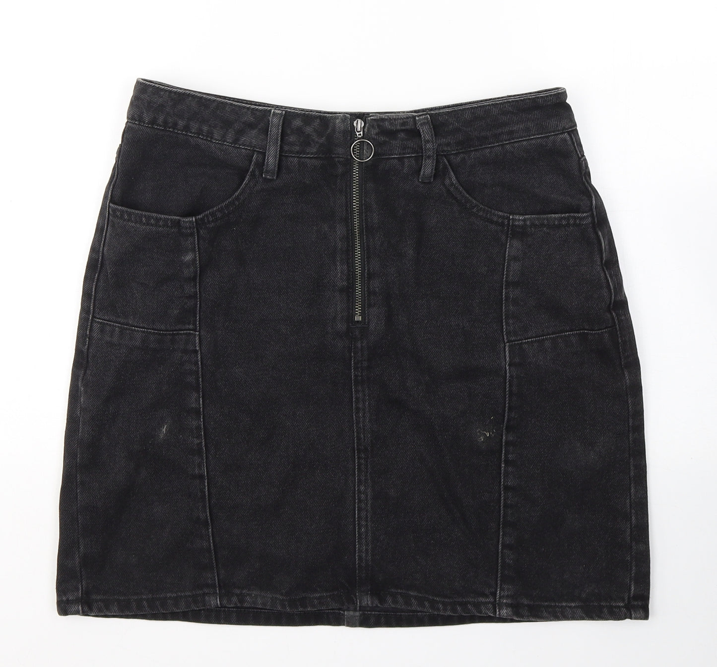 New Look Girls Black  Cotton Cargo Skirt Size 15 Years  Regular Button