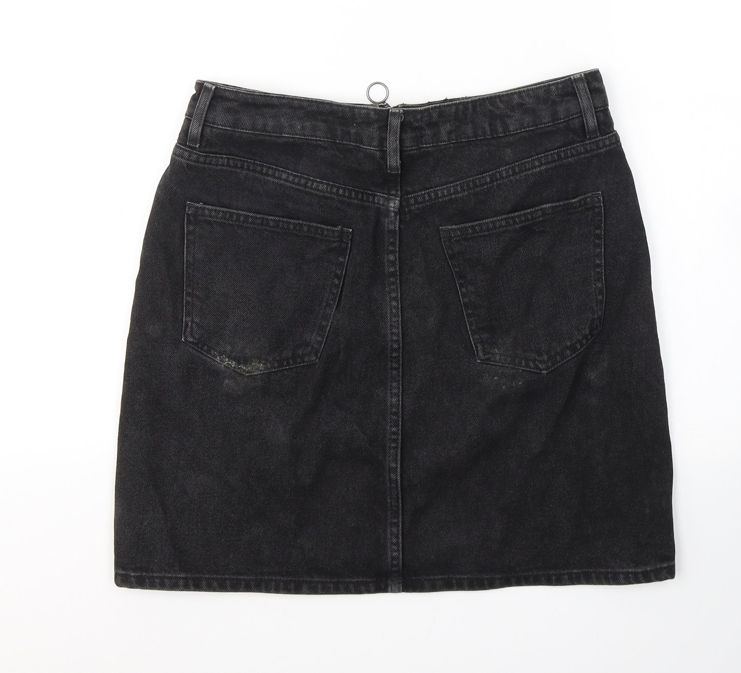 New Look Girls Black  Cotton Cargo Skirt Size 15 Years  Regular Button