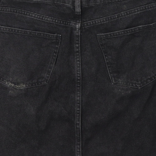 New Look Girls Black  Cotton Cargo Skirt Size 15 Years  Regular Button