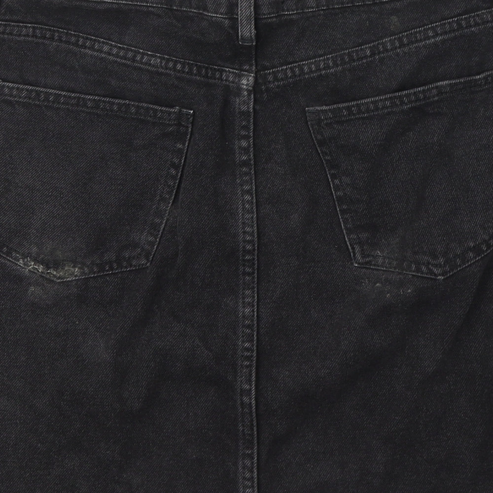 New Look Girls Black  Cotton Cargo Skirt Size 15 Years  Regular Button