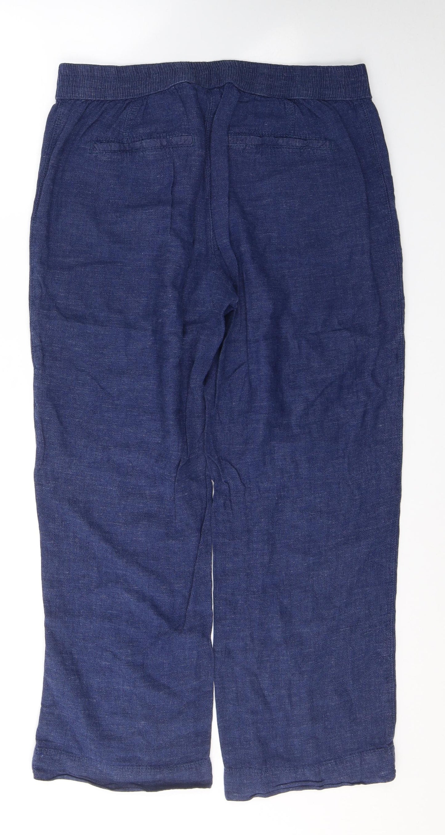 George Womens Blue  Linen Trousers  Size 10 L27 in Regular Tie